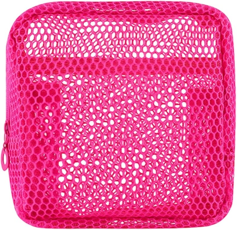 Rose Red Travel Storage Pouches For Cosmetics Sanitary Items Compact Portable Organizer - Image 1